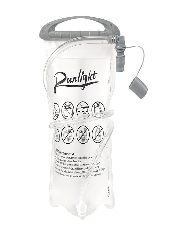 Runlight Hydration Bladder,1.5L Water Bladder for Hiking Backpack Leak-Proof Water Reservoir BPA Free Hydration Bag for Biking Running Camping(1.5L Gray White) - Image 1