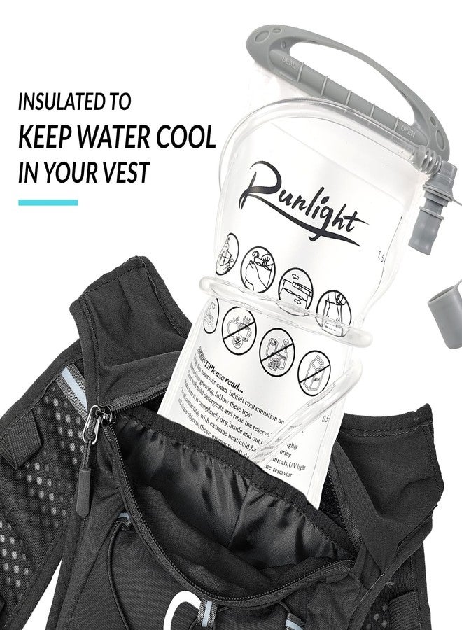 Runlight Hydration Bladder,1.5L Water Bladder for Hiking Backpack Leak-Proof Water Reservoir BPA Free Hydration Bag for Biking Running Camping(1.5L Gray White) - Image 4