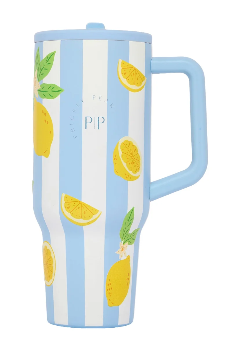 Prickly Pear Stainless Steel 40 Oz Hydrator Water Bottle 2.0 - Lemon Dolce Vita