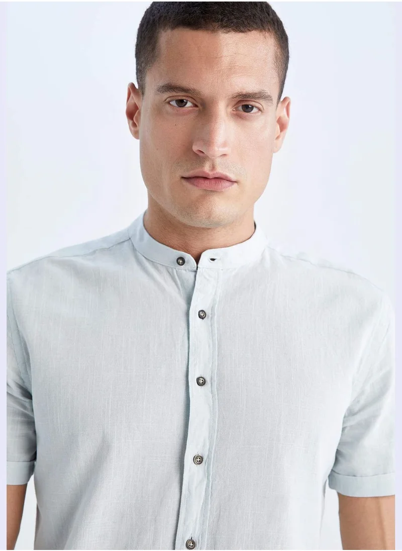 DeFacto Modern Fit Judge Collar Short Sleeve Shirt