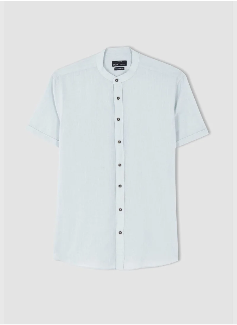 DeFacto Modern Fit Judge Collar Short Sleeve Shirt