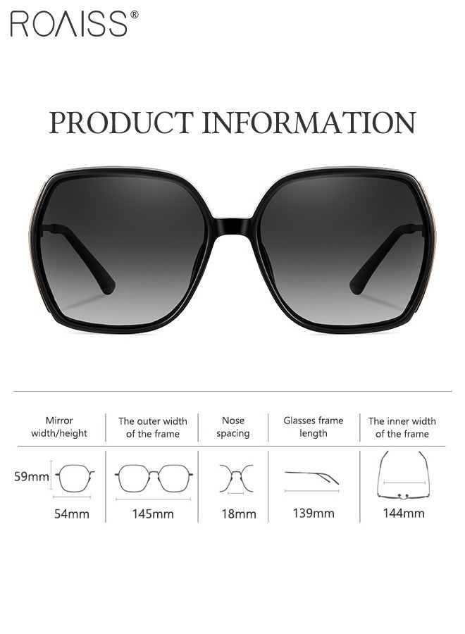 roaiss Women's Polarized Butterfly Sunglasses, UV400 Protection Sun Glasses Street Shooting Retro Sun Shades for Driving, Vacation, Beach, Traveling, 54mm - Image 3