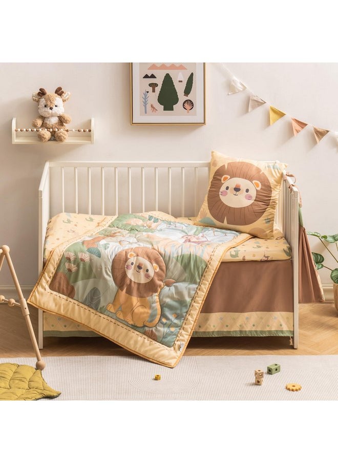 Robotime ROBOTIME Bedding Set for Baby, 5-Piece Baby Bedding Set for Boys Girls, Standard Size Soft Baby Bedding Set, Jungle Animals Style  - Image 1