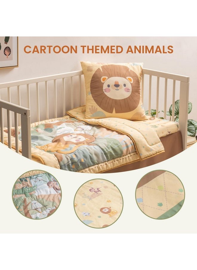 Robotime ROBOTIME Bedding Set for Baby, 5-Piece Baby Bedding Set for Boys Girls, Standard Size Soft Baby Bedding Set, Jungle Animals Style  - Image 5