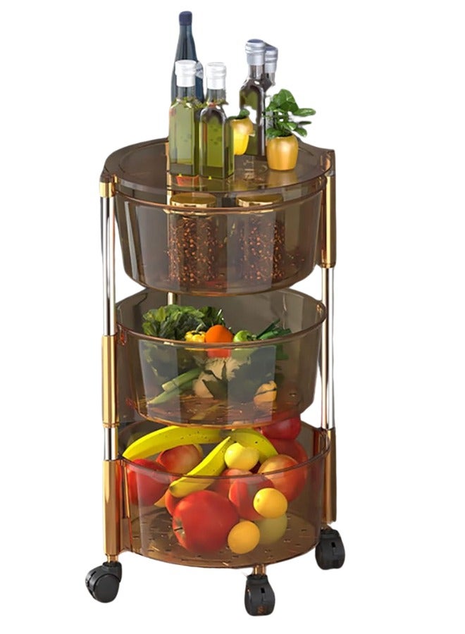 Prince Multi-Layer Kitchen Storage Shelf, Rotatable Kitchen Fruit Vegetable Storage Basket - Image 2