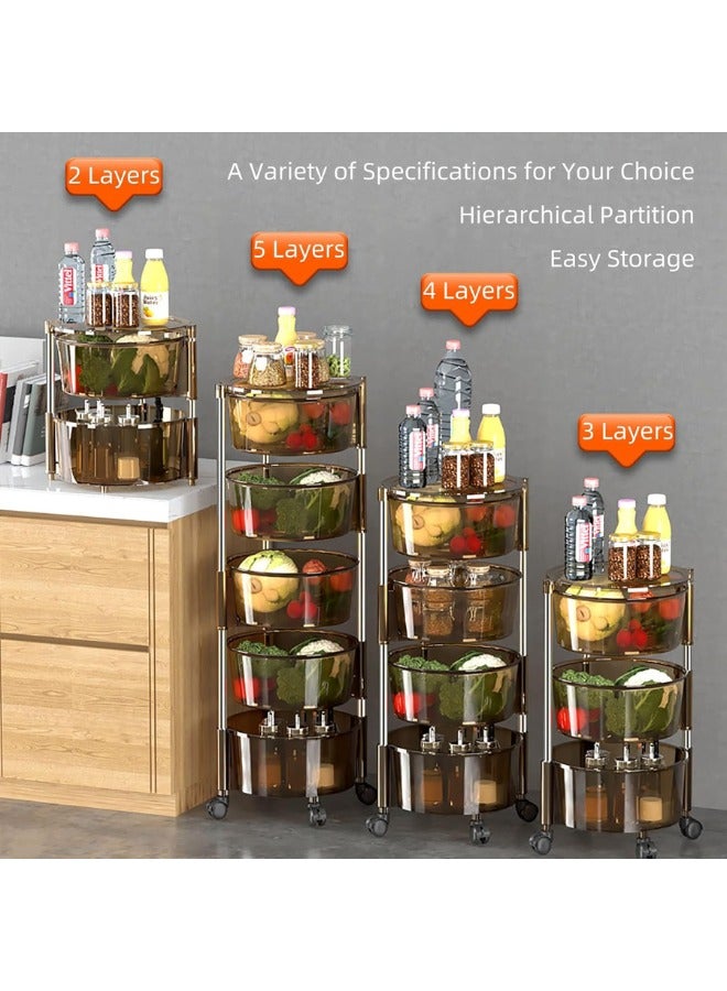 Prince Multi-Layer Kitchen Storage Shelf, Rotatable Kitchen Fruit Vegetable Storage Basket - Image 3