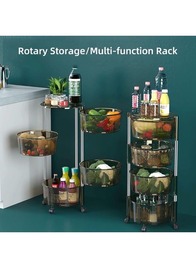 Prince Multi-Layer Kitchen Storage Shelf, Rotatable Kitchen Fruit Vegetable Storage Basket - Image 4