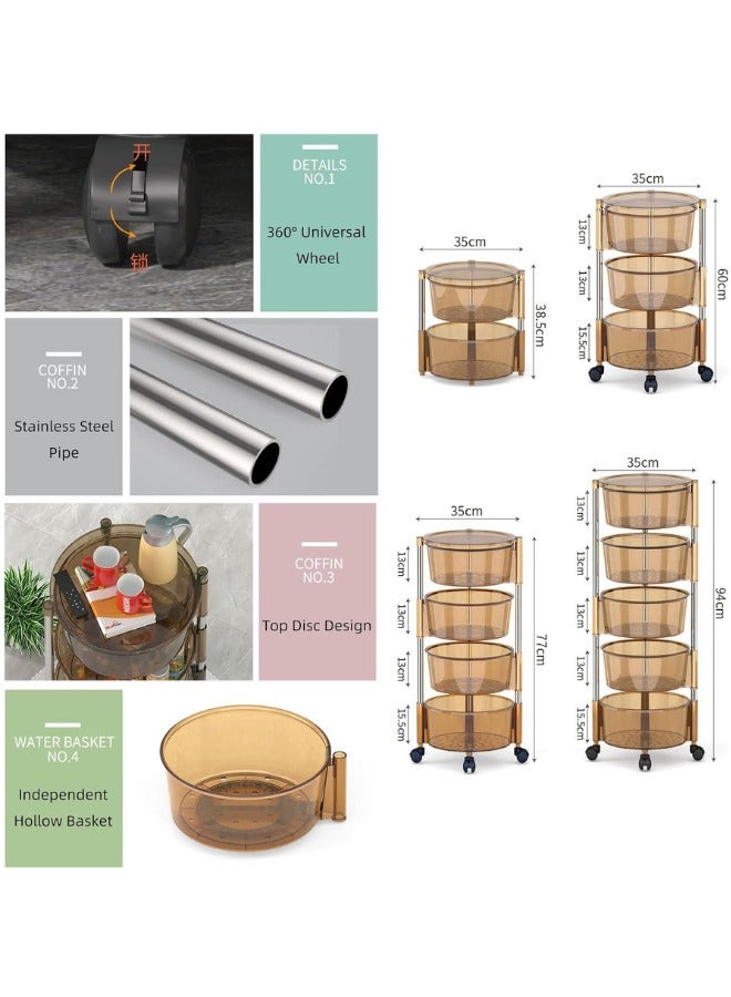 Prince Multi-Layer Kitchen Storage Shelf, Rotatable Kitchen Fruit Vegetable Storage Basket - Image 5
