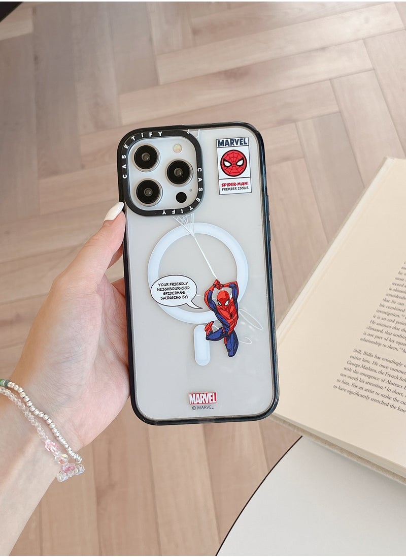 Casetify Apple iPhone 15 Pro Max Case,Jumping Spider-Man Magnetic Adsorption Phone Case - Semi transparent  - Image 2