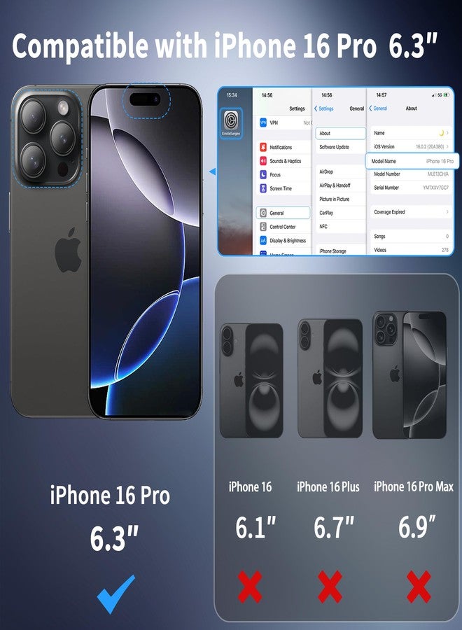 CACOE Magnetic Case for iPhone 16 Pro 6.3 inch, Compatible with MagSafe, Thin Slim Fit Anti-Fingerprint Shockproof Bumper TPU Protective Cover for Women Men Girls(Matte Black) - Image 2