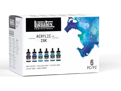 Liquitex Professional Acrylic Ink, 1-oz (30ml), Aqua Color Set, Set of 6 - Image 2