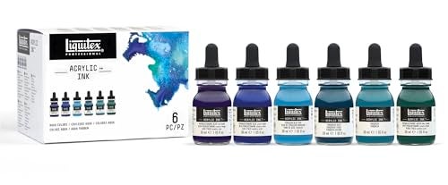 Liquitex Professional Acrylic Ink, 1-oz (30ml), Aqua Color Set, Set of 6 - Image 5
