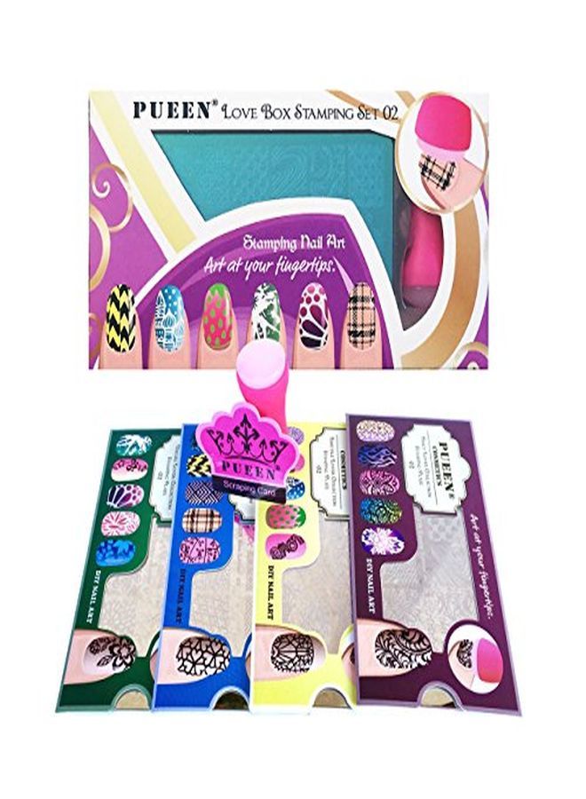 PUEEN Nail Art Stamping Love Box Ii 024 Lover Collection Plates 125X65Mm Unique Nailart Polish Stamping Manicure Image Plate Accessories Kit Bh000665 - Image 1