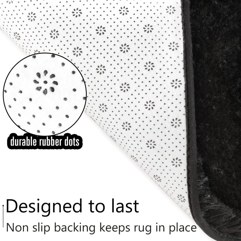LOCHAS Ultra Soft Indoor Modern Area Rugs Fluffy Living Room Carpets for Children Bedroom Home Decor Nursery Rug 4x6 Feet  Black - Image 4