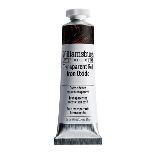 Williamsburg Artist Oil Colors by GOLDEN, Transparent Red Iron Oxide, 37 ml tube, Professional Oil Paint, Transparent - Image 1