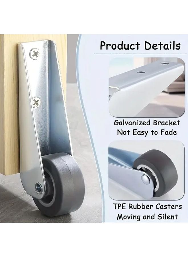 قطعتان ١٫٦ بوصة عجلات دوارة متينة مع وسادات مطاطية مانعة للانزلاق ومسامير تثبيت - Image 4