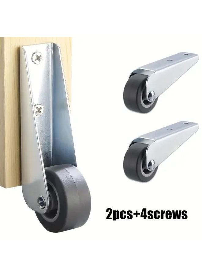 قطعتان ١٫٦ بوصة عجلات دوارة متينة مع وسادات مطاطية مانعة للانزلاق ومسامير تثبيت - Image 1