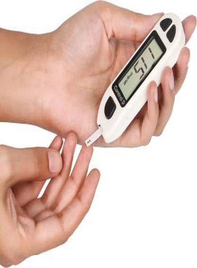 كونترول_دي جهاز مراقبة مستوى السكر في الدم Control D مع 5 شرائط قياس نسبة السكر في الدم (أبيض) - Image 3