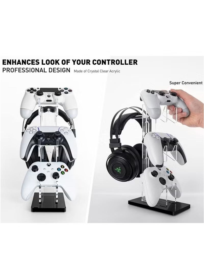 هيومان جوي حامل وحدة تحكم الألعاب وحامل سماعة الرأس، حامل وحدة تحكم الألعاب من الأكريليك ثلاثي الطبقات لأجهزة PS4/PS5/XBOX ONE/SWITCH، تصميم عالمي - Image 3