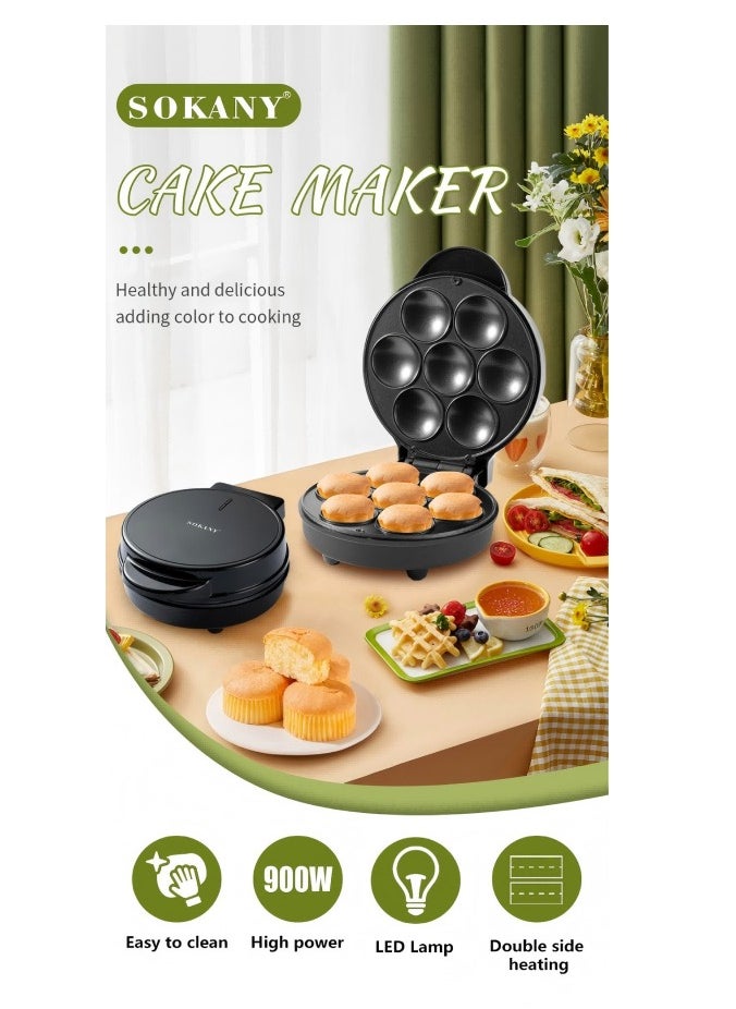 sokany Mini Waffle Maker - Made With Premium Quality Plastic & Non-Stick Coating - Small Pancake Maker For Brownies, Cookies, Quesadillas, Calzones, Hash Browns and Other Foods Plug: European Standard  - Image 4