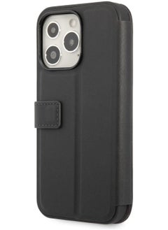 BMW BMW Real Leather BookType Case Hot Stamp And Metal Logo For iPhone 13 Pro Max (6.7") - Black  - Image 2