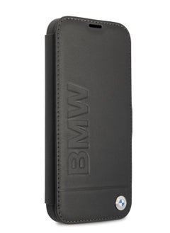 BMW BMW Real Leather BookType Case Hot Stamp And Metal Logo For iPhone 13 Pro Max (6.7") - Black  - Image 3