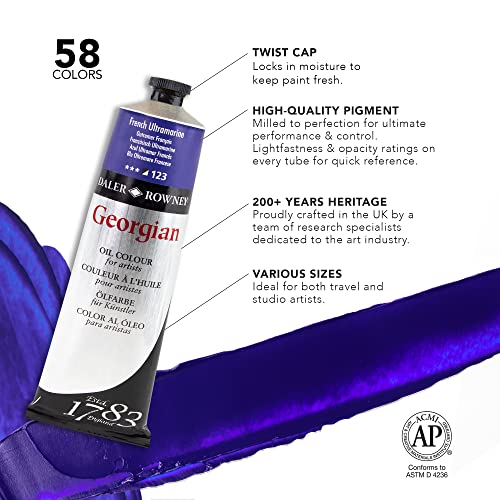 Daler Rowney Georgian Oil Paint Titanium White 225ml Tube - Art Paints for Canvas Paper and More - Oil Painting Supplies for Artists and Students - Artist Oil Paint for Any Skill Set - Image 3