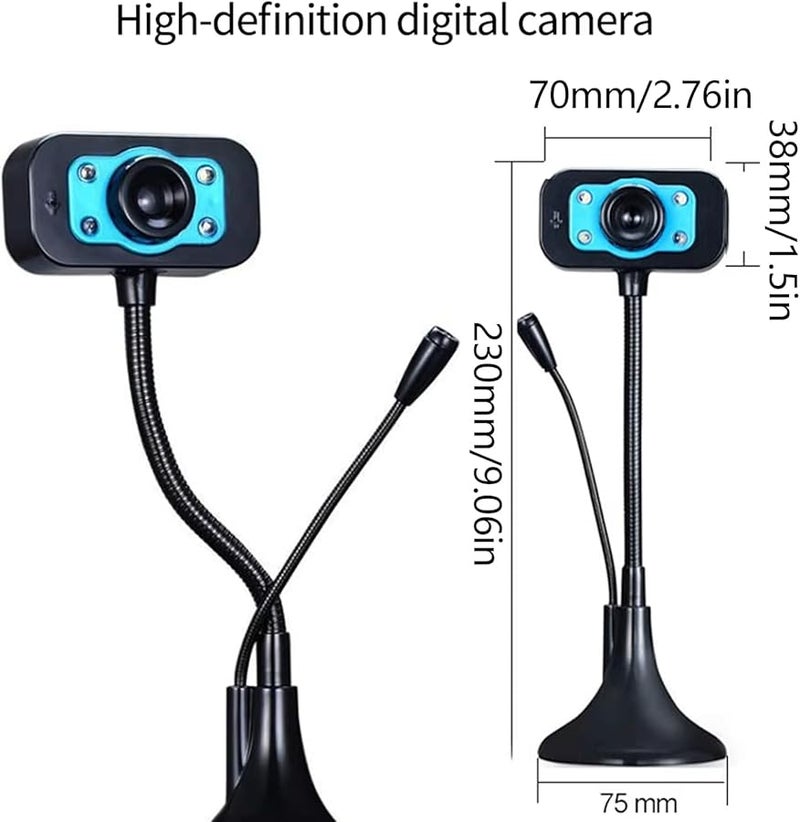 Desktop Webcam with Noise Reduction Microphone for Online Courses Business Meetings - Image 4