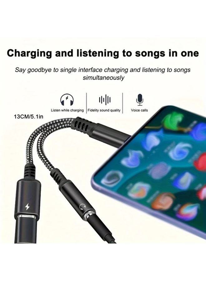 Black Gray 2 Pack USB C to 35mm Audio Adapter with PD Fast Charging Compatible with iPhone 15 16 - Image 5