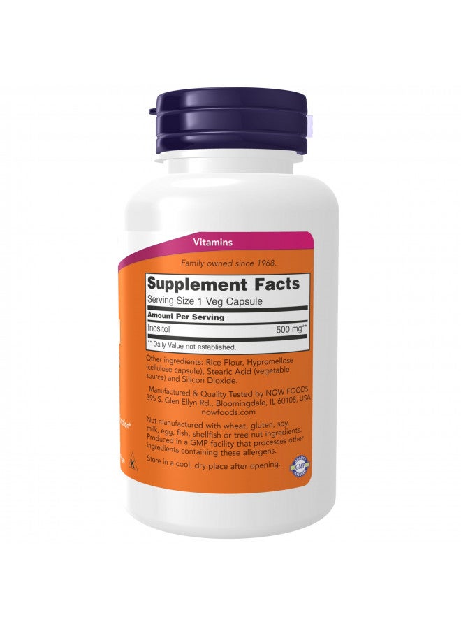 NOW Supplements, Inositol 500 mg, Healthy Membrane Function, Cellular Health, 100 Veg Capsules - Image 2