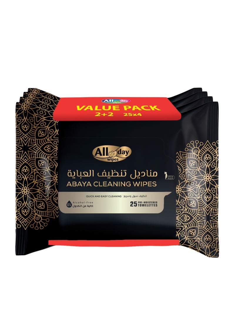 All day wipes All Day Abaya Cleaning wipes 25 sheets ( Pack of 4 ) - Image 1