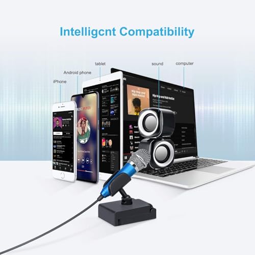 Uniwit Mini Portable Vocal/Instrument Microphone for Voice Video Recording Singing,Vlogging, Podcasting,Tiny Microphone for iPhone Android Phone Computer Latop Notebook Tablet iPad(Blue) - Image 5