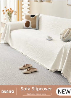 DUNISO Double Sided Couch Cover Sheet Blanket, Lightweight Knitted Throw Blankets with Tassels, Pet Couch Covers for Sofa, All Seasons Oversized Couch Cover Blanket  for Couch, Bed, Sofa  All Seasons  - Image 1