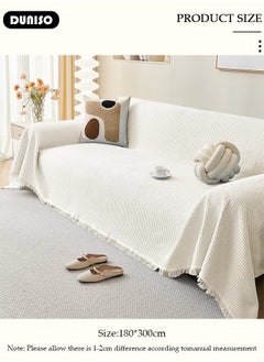 DUNISO Double Sided Couch Cover Sheet Blanket, Lightweight Knitted Throw Blankets with Tassels, Pet Couch Covers for Sofa, All Seasons Oversized Couch Cover Blanket  for Couch, Bed, Sofa  All Seasons  - Image 4