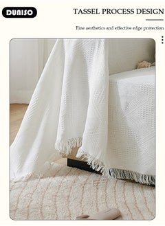 DUNISO Double Sided Couch Cover Sheet Blanket, Lightweight Knitted Throw Blankets with Tassels, Pet Couch Covers for Sofa, All Seasons Oversized Couch Cover Blanket  for Couch, Bed, Sofa  All Seasons  - Image 5