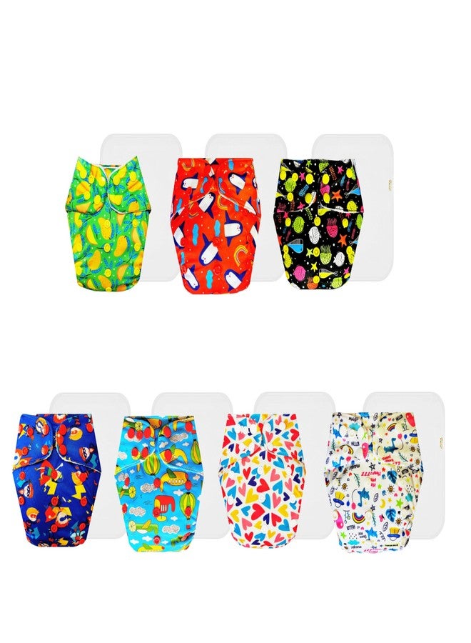 حفاضات دمبلدو القماشية الممتازة مع حشوة قطنية (عبوة من 7) | ملائمة تمامًا | قابلة لإعادة الاستخدام والغسل | سهلة التنظيف | ضرورية للاستخدام اليومي | من 3 أشهر إلى 3 سنوات | للجنسين - Image 1
