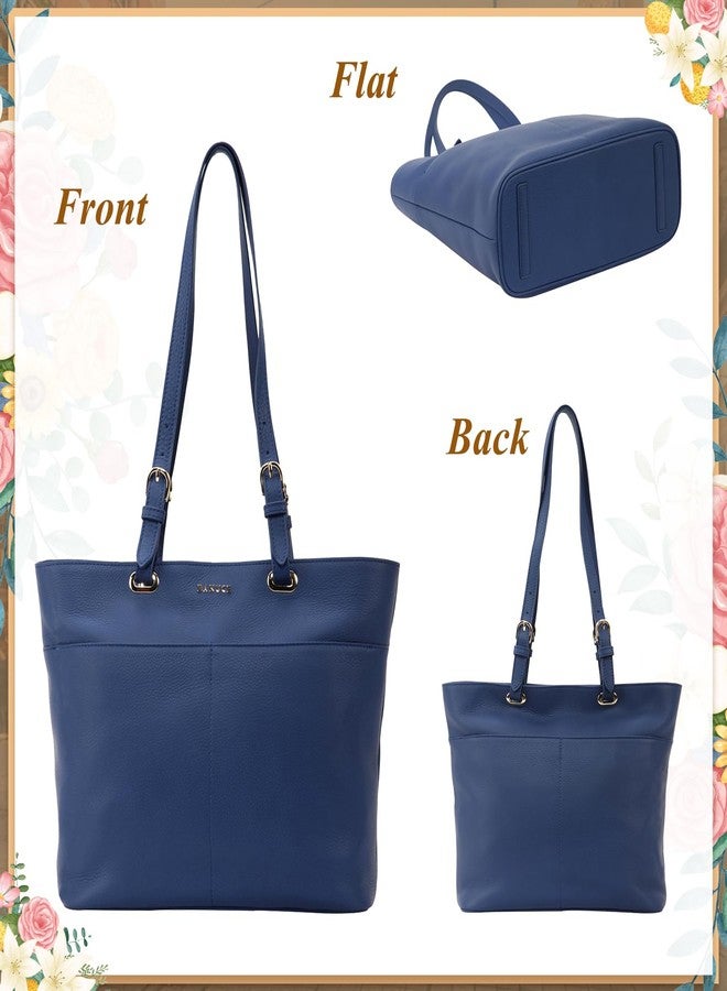 Banuce Large Capacity Leather Tote Bag for Women Shoulder Satchel Purses and Handbags Hobo Bag Blue - Image 4