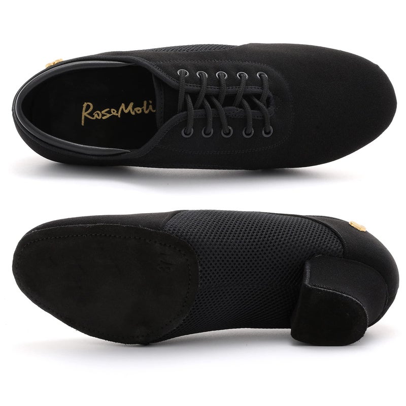 RoseMoli Women's Latin Dance Shoes Lace-up Ballroom Modern Salsa Rhythm Teaching Practice Professional Performance Dance ShoesBlack-1.5 - Image 3