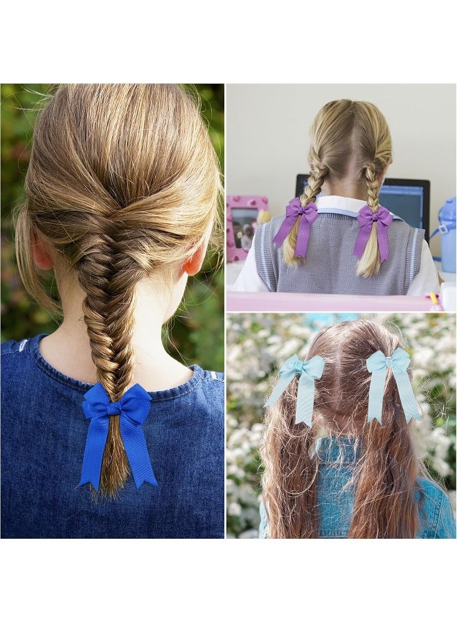 Yxiang Ponytail Bow Hair Ties with Bows, 40 Pack - Includes 20 Colors - Soft & Light Weight - Classic Bow Pattern - Perfect for Girls, School Kids, and Toddlers - Wide Application - Image 3