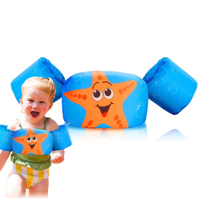 Barakah Kids Swim Vest Jacket for Learning to Swim, Foldable Buoyancy Aid with Adjustable Safety Strap, Safety Water Wings for Toddler Training - Image 1