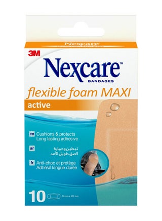 10-Piece Nexcare Active Flexible Foam MAXI Adhesive Bandages