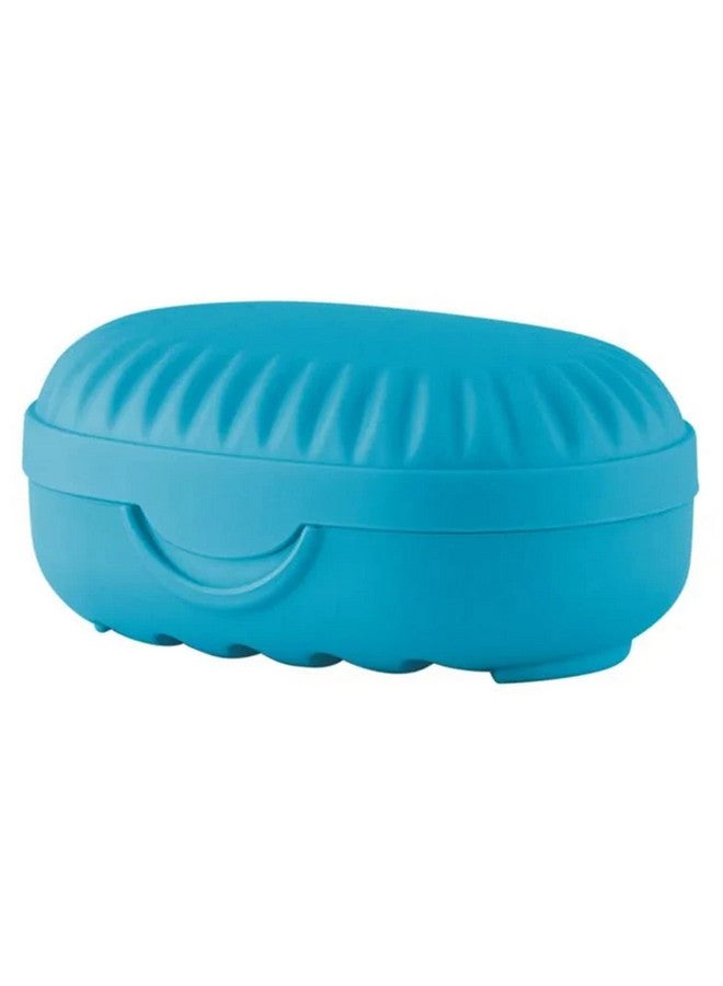 Kuber Industries Soap Holder for Bathroom | Portable Plastic Self Draining Soap Holder | Leakproof Soap Box for Bathroom, Outdoor Camping, Traveling | Sky Blue - Image 2