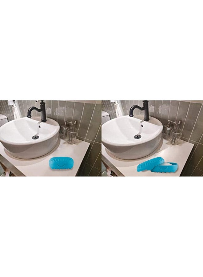 Kuber Industries Soap Holder for Bathroom | Portable Plastic Self Draining Soap Holder | Leakproof Soap Box for Bathroom, Outdoor Camping, Traveling | Sky Blue - Image 5