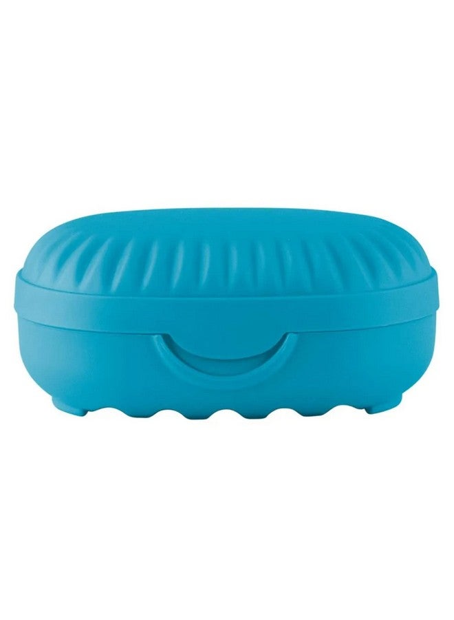 Kuber Industries Soap Holder for Bathroom | Portable Plastic Self Draining Soap Holder | Leakproof Soap Box for Bathroom, Outdoor Camping, Traveling | Sky Blue - Image 1