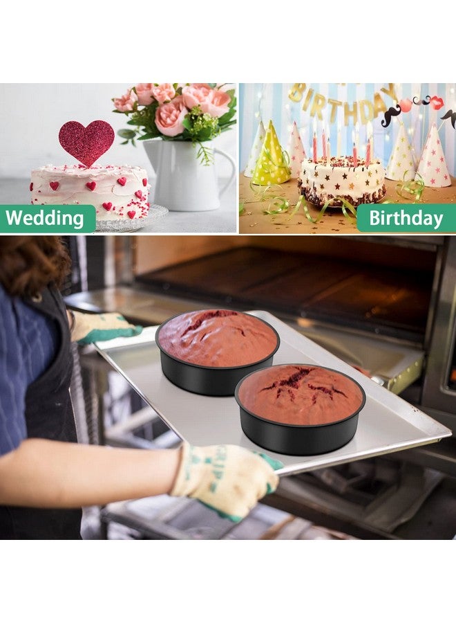 TeamFar 6 Inch Cake Pan, Round Baking Layer Cake Pan Set of 3, with Non-Stick Coating Stainless Steel Core for Birthday, Party, Wedding, Healthy & Heatproof, Release Easily & Easy Clean - Image 5