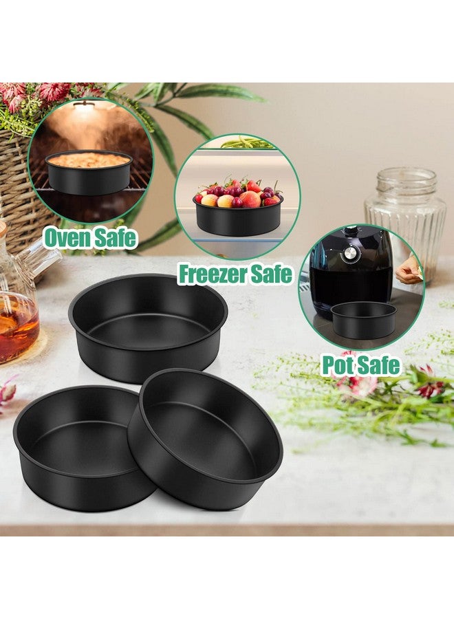 TeamFar 6 Inch Cake Pan, Round Baking Layer Cake Pan Set of 3, with Non-Stick Coating Stainless Steel Core for Birthday, Party, Wedding, Healthy & Heatproof, Release Easily & Easy Clean - Image 4