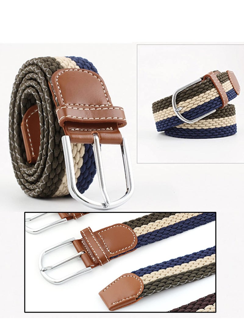 SYOSI Braided Belt, Mens Elastic Stretch Belt, Women Vintage Belts, Fabric Woven Girl Jeans Dress Casual Belt, Rugged Flex Nylon Cord Braided Belt  No Hole Design  - Image 4