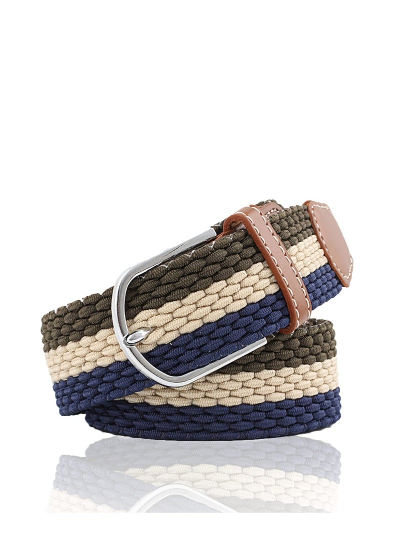 SYOSI Braided Belt, Mens Elastic Stretch Belt, Women Vintage Belts, Fabric Woven Girl Jeans Dress Casual Belt, Rugged Flex Nylon Cord Braided Belt  No Hole Design  - Image 1