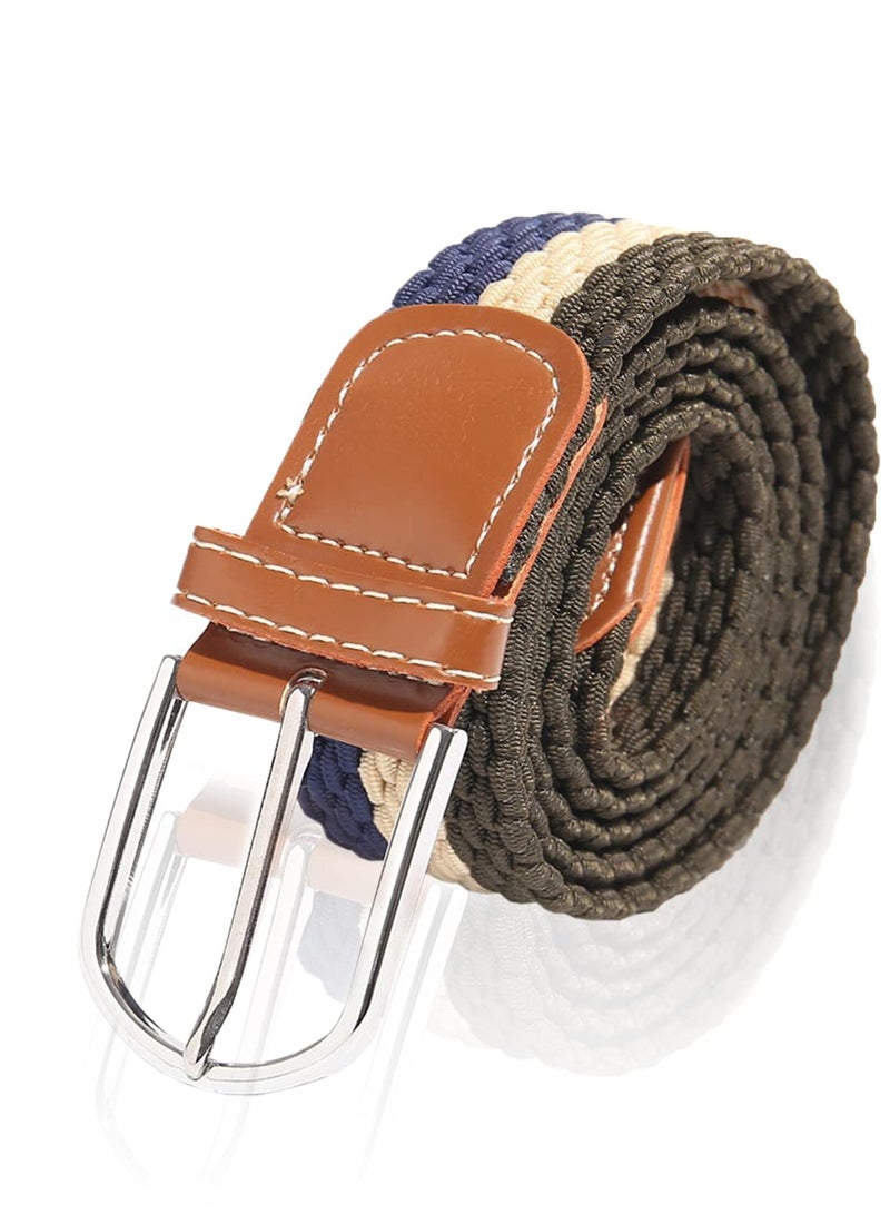 SYOSI Braided Belt, Mens Elastic Stretch Belt, Women Vintage Belts, Fabric Woven Girl Jeans Dress Casual Belt, Rugged Flex Nylon Cord Braided Belt  No Hole Design  - Image 5