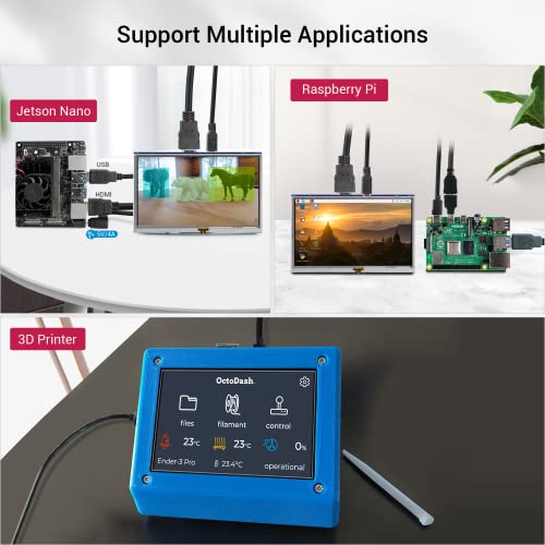 ELECROW 5-Inch Resistive Touch Screen TFT LCD Display, 800x480 HD Resolution, Compatible with Raspberry Pi 5/4/3/2B/Zero, Banana Pi, Jetson Nano, Windows 11/10/8/7 - Image 3